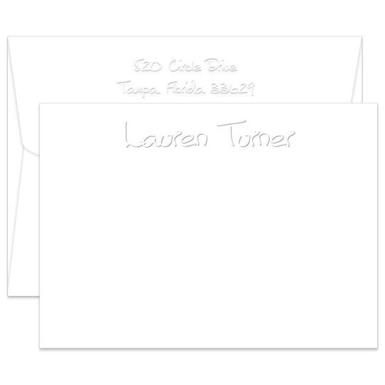 Triple Thick Paper Sculpture Flat Note Cards - Embossed